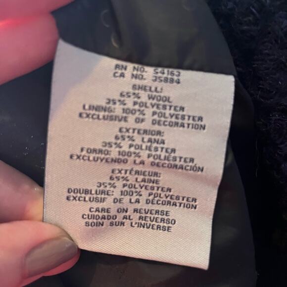 Cole Haan Signature Navy Wool Blend Coat with Oversized Collar Size 6 - Picture 6 of 6